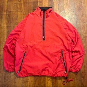 Vintage New Balance ‘90s Red Black 1/4 Zip Pullover Windbreaker Track Jacket M